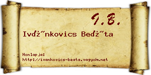 Ivánkovics Beáta névjegykártya