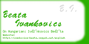 beata ivankovics business card